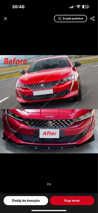 Dokladka zderzaka Peugeot 508 od 2019r