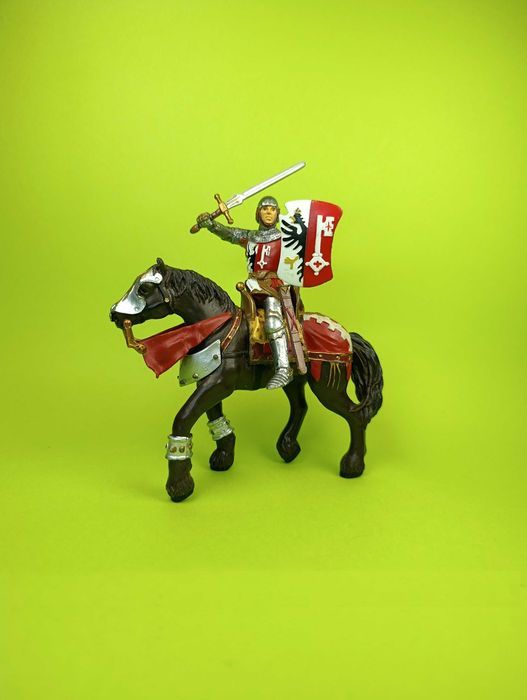 Papo Rycerz na koniu figurka 2005r 90mm wojownik jak schleich FSH#1047