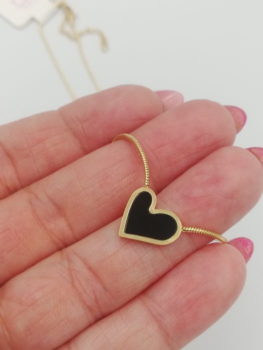 Celebrytka stal chirurgiczna Xuping czarne serduszko