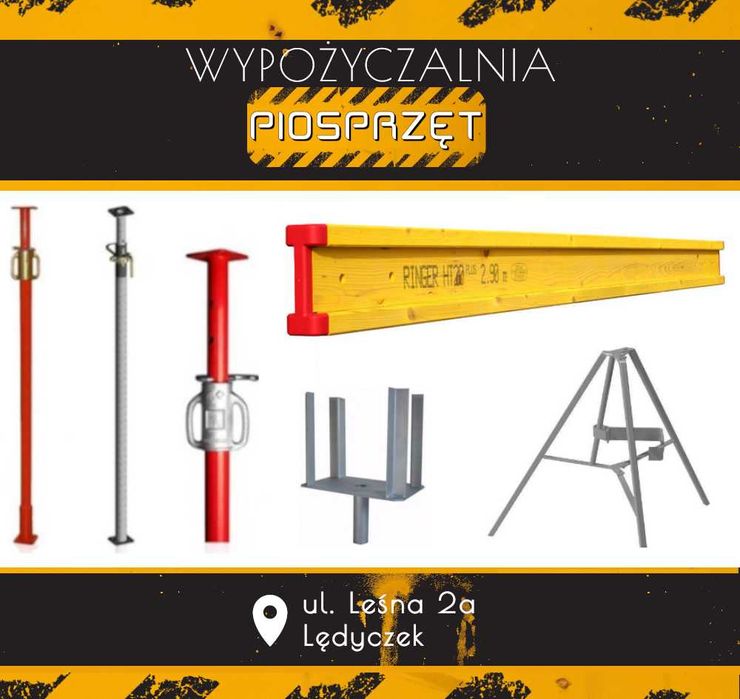 Wynajem stempli podpór stropowych dźwigarów głowic trójnóg stemple