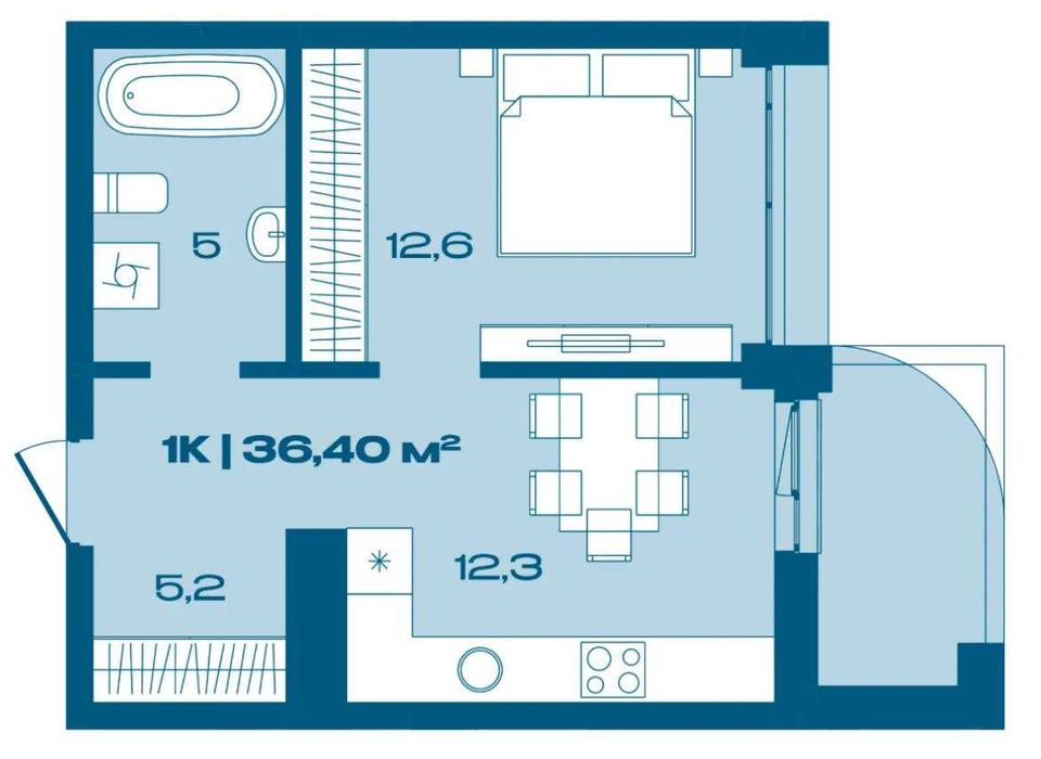 Продаж 1-кімнатної квартири в сучасному житловому комплексі