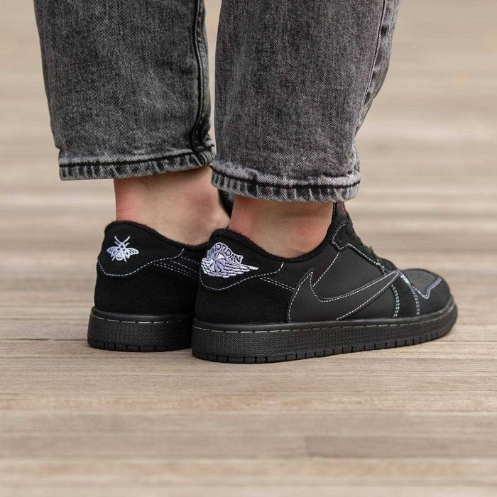 Кроссовки Nike Air Jordan Retro 1 Low x Travis Scott OG Black Phantom