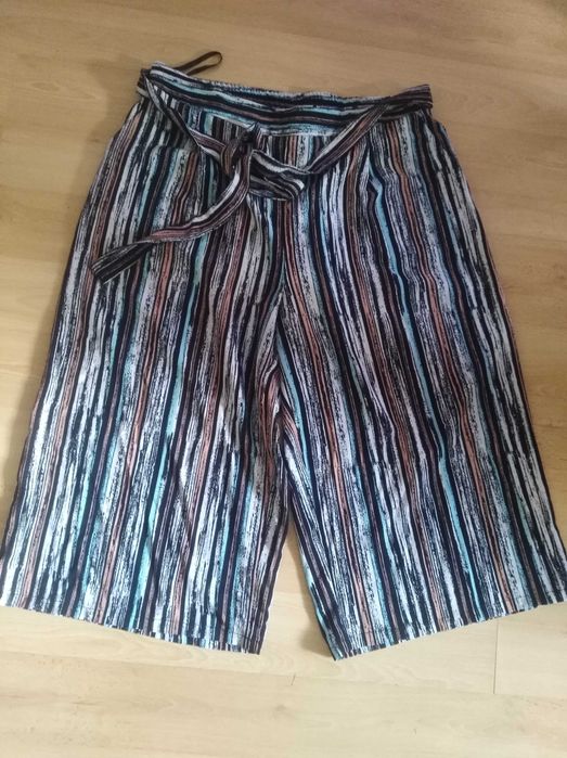 Spódnico-spodnie z wiązaniem, cullote, szerokie spodnie 42