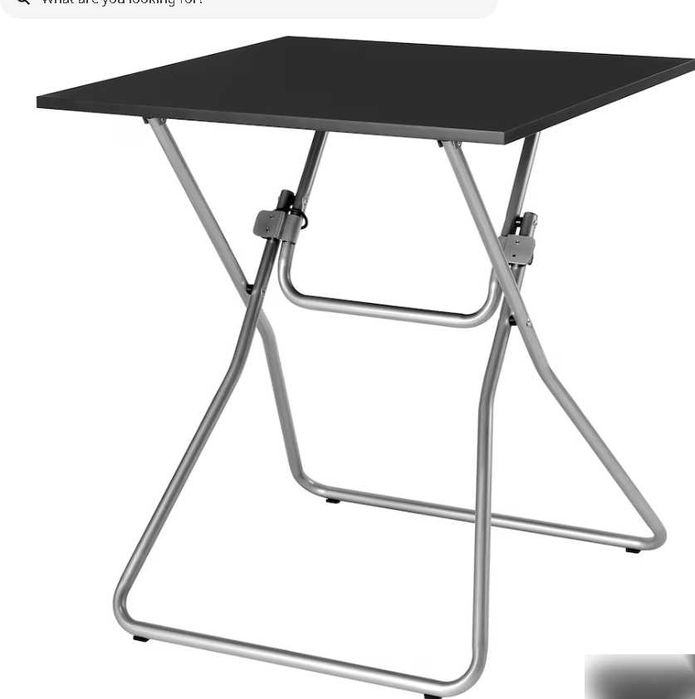 GUNDE Folding table, black, 67x67 cm Como novo 1 mes usado