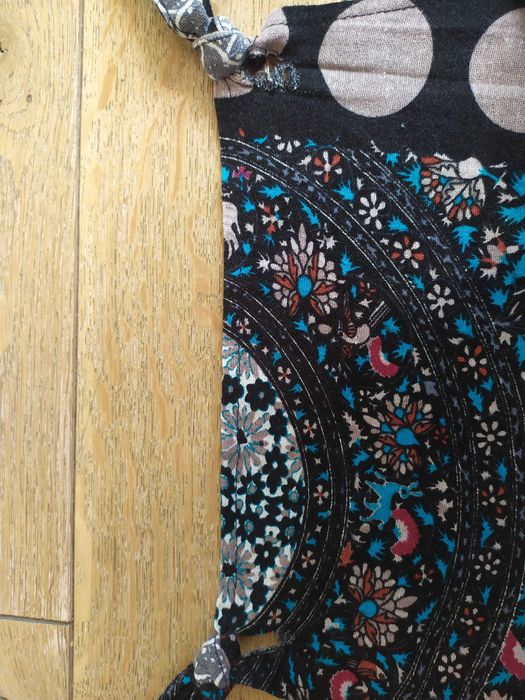 Piękne kolorowe ogrodniczki boho z bawełny L