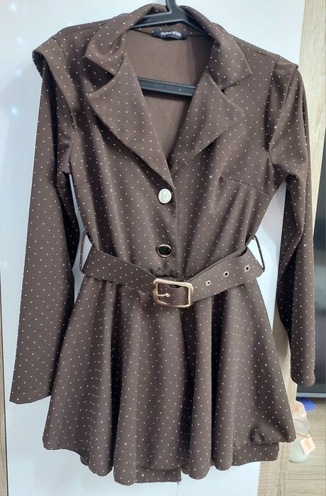 Wiralowy kombinezon Bling Bling brązowy rozm uniwersalny  studniówka