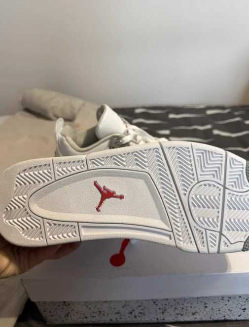 Nike Air Jordan 4 Retro White Cement   37.5