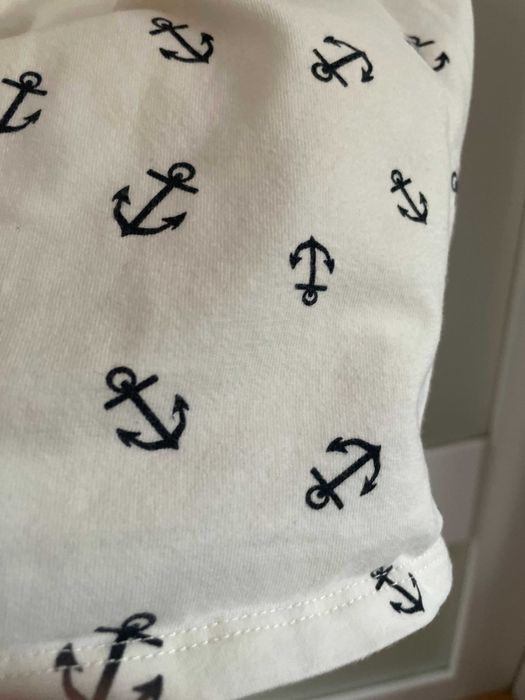 Letnia biała bawełniana sukienka w kotwice Only M 38