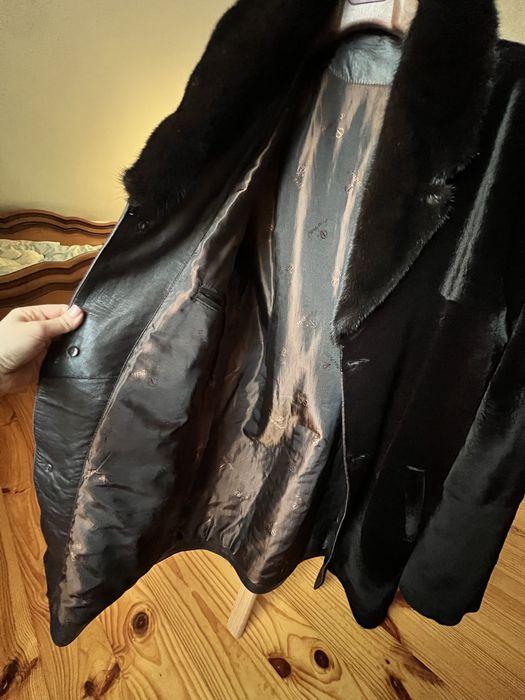 Шуба дублянка з хутра кенгуру і норки чоловіча