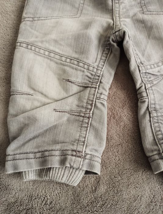 Spodnie jeansowe Mothercare 6-9 miesięcy 68-74cm joggery podwójne#1192