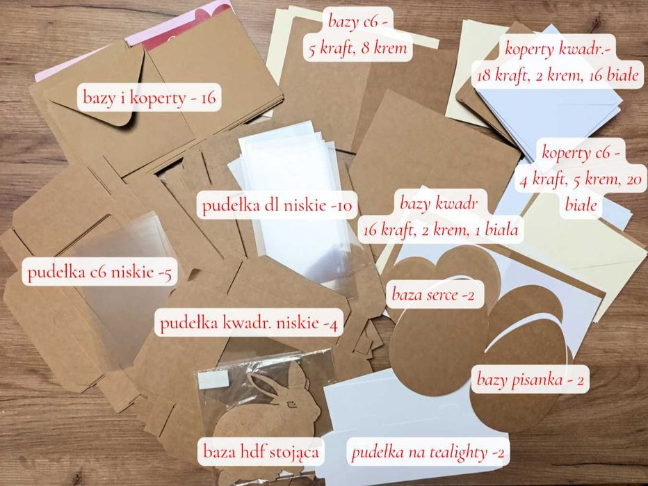 Bazy koperty pudełka do kartek scrapbooking rękodzieło