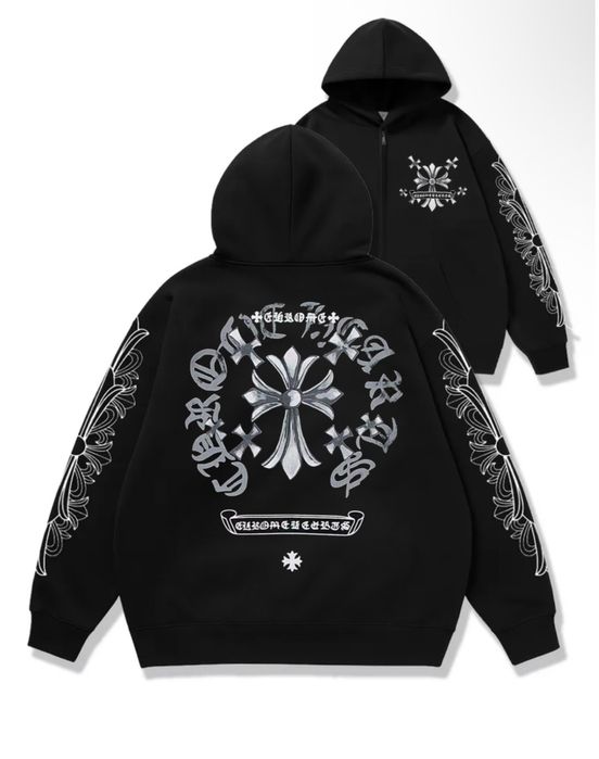 Зип худи Chrome Hearts Logo унисекс зипка кром хартс Новые модели