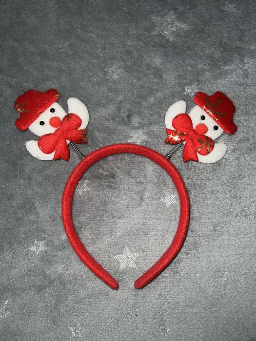 Opaska na głowe z bałwankami