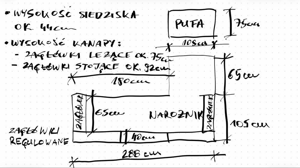 Kanapa narożnik + pufa