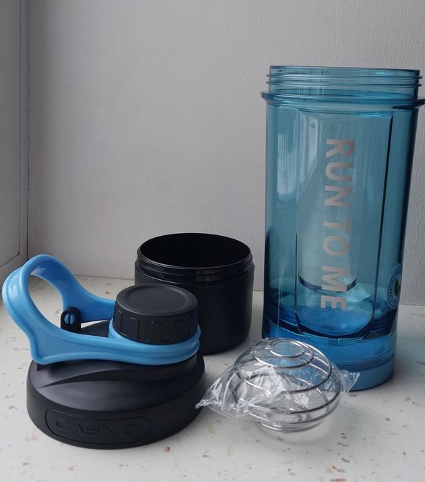 Шейкер спортивний Casno пляшка бутылка з вінчиком 600 мл Синій