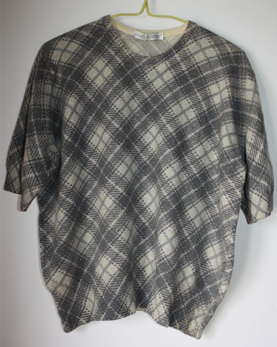 Conjunto de casaco e camisola xadrez - angelo marani, made in Italy