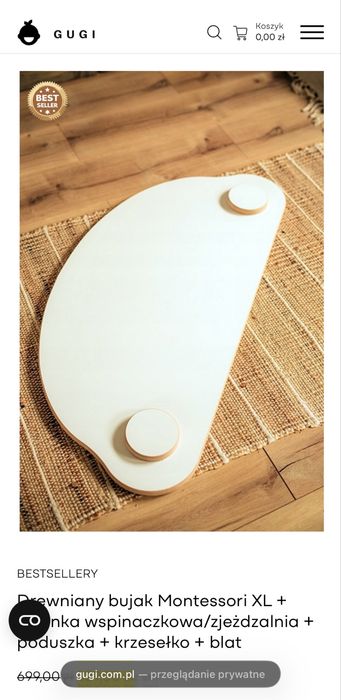 Drewniany bujak Montessori XL