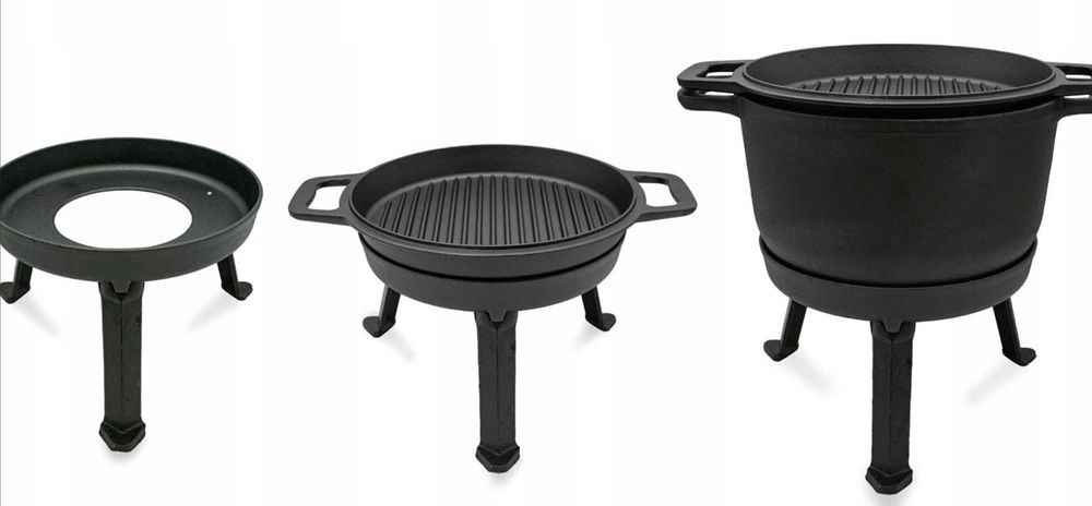 PALENISKO OGRODOWE 60CM / 80cm Stalowe Ognisko Kociołek Grill Ruszt