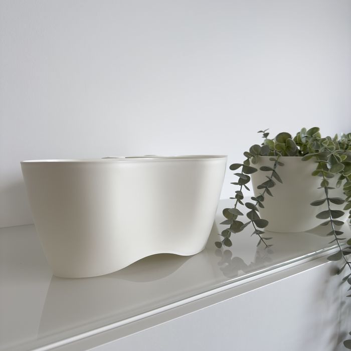 Conjunto de 3 vasos brancos decorativos