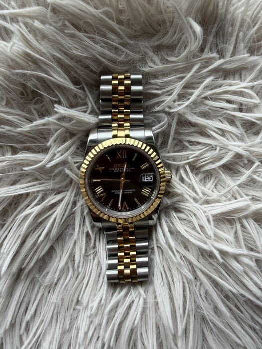 Seiko Automat 36 mm 2 Tone Czarna Tarcza Jubilee