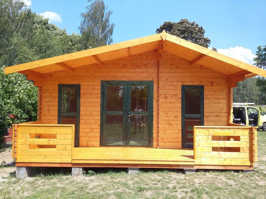 DREWNIANY DOMEK Letniskowy Całoroczny
WEEKEND 25 + 8 M2 Od Ręki  Promo