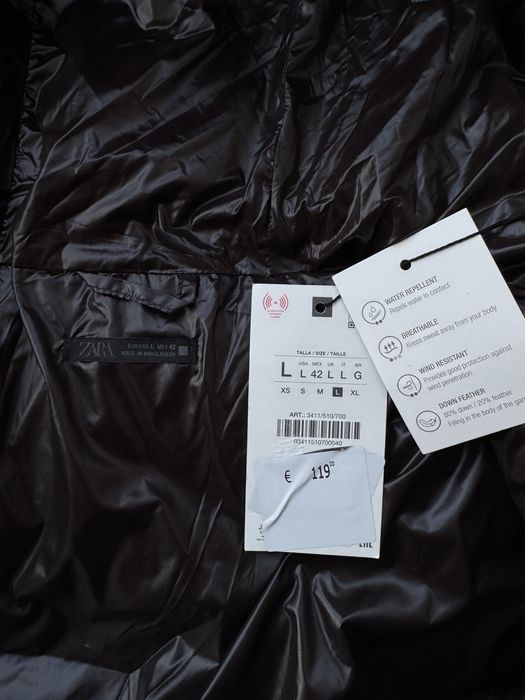 Пуховик Zara Puffer Jacket Оригінал Куртка Зимова Нова Мужская Новая