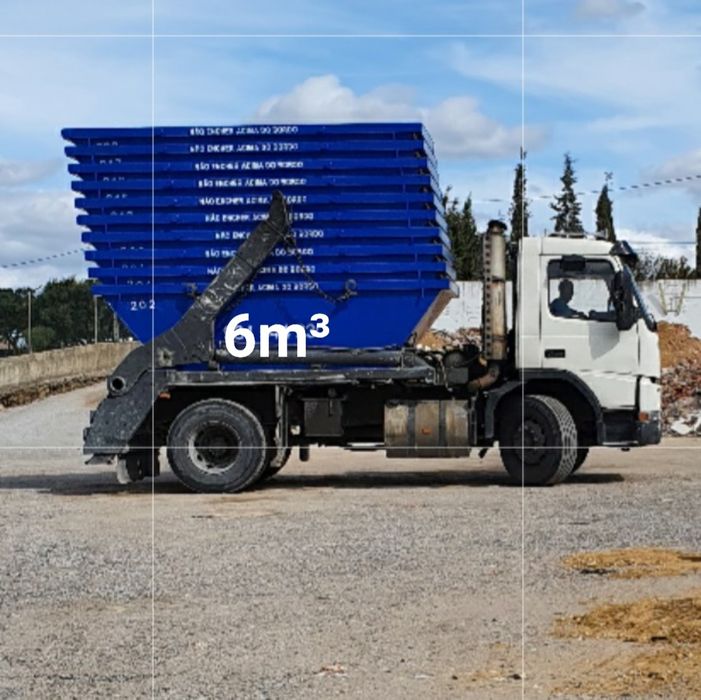 ALMEIRIM ALPIARÇA MUGE PAÇOS do NEGRO TAPADA CORTIÇÓIS e BENFICA do RIBATEJO: contentores p/ recolha e transporte de resíduos entulho de obras e lixo