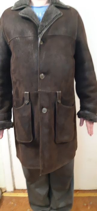 Недорого мужская натуральная дублёнка,52 размер
