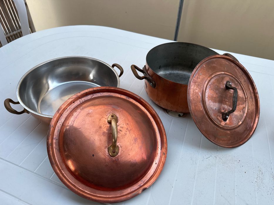 Panelas e frigideiras de cobre