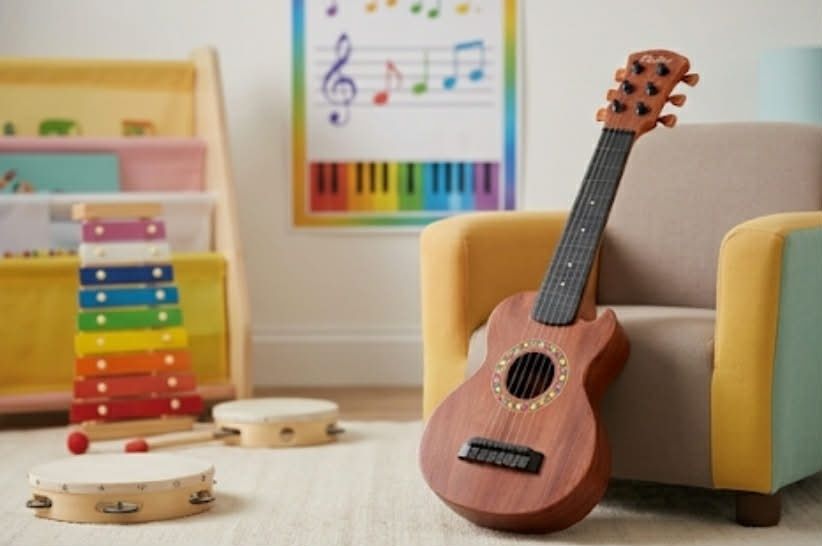 Gitara Klasyczna dla Dzieci do Nauki Ukulele 6 Strun+ Kostka Gratis