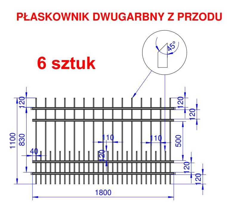 Nowe ogrodzenie cynkowane, malowane ogniowe - wzór nowoczesny