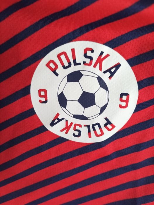 Koszulka sportowa 170 czerwono granatowa stan bdb