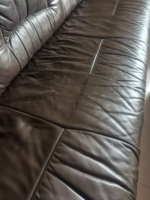 Komplet wypoczynkowy skóra naturalna brąz