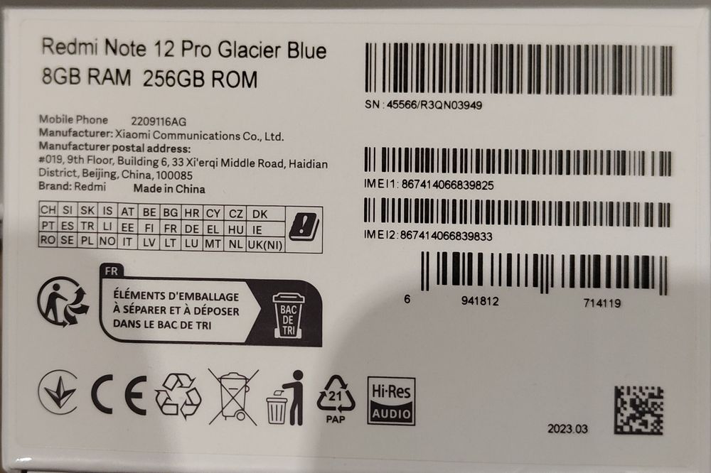 Sprzedam Redmi Note 12 pro niebieski