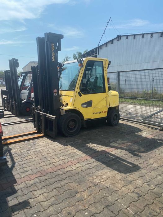 Wózek widłowy Hyster H3.50XM Gazowy Triplex Pełna kabina 2000r.