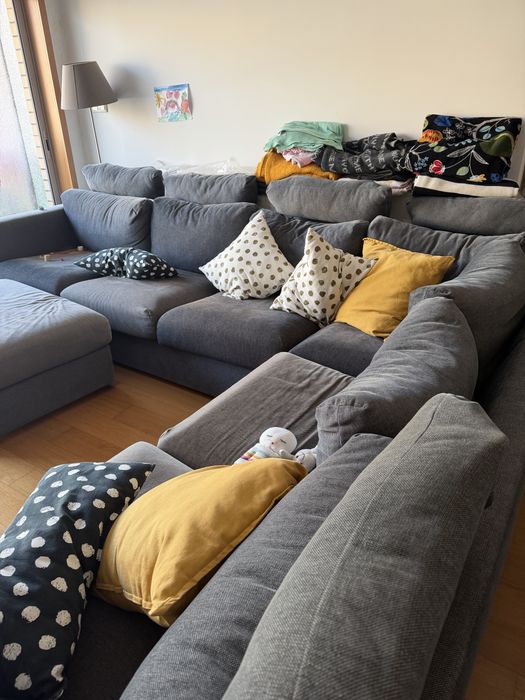Sofa usado VIMLE IKEA preto/cinzento