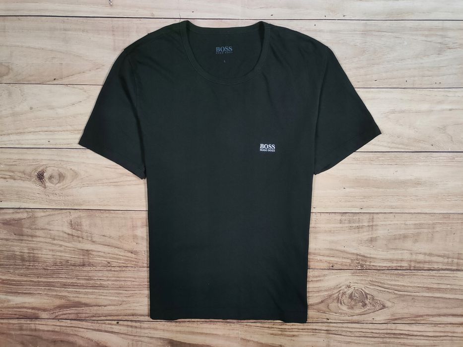 BOSS Koszulka Męska T-Shirt Czarna Logowana r. L (M)