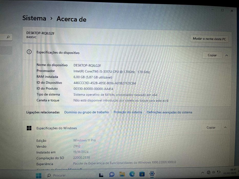 ASUS B400VC Intel Core i5 RAM 6GB