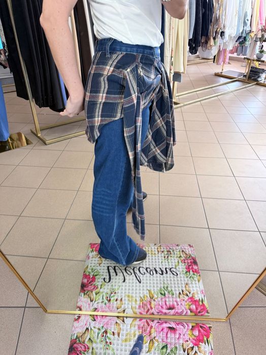 Spodnie jeansowe z koszulą r.36 S