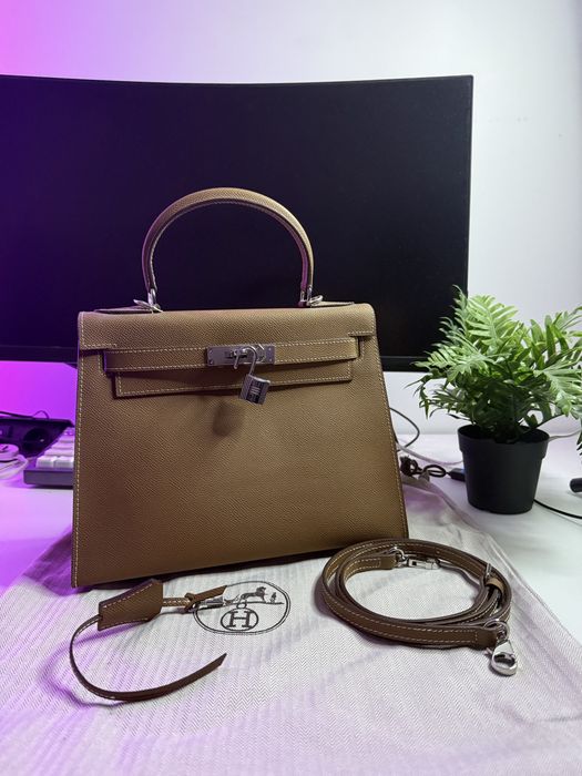 Torebka Hermes Kelly 28cm brązowa