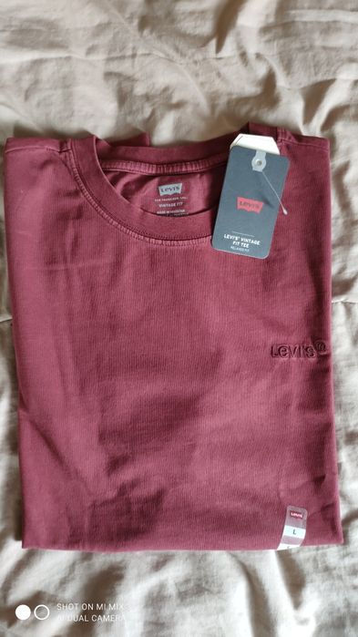 Levi's burgundowy bordowy t-shirt rozm L jak XL