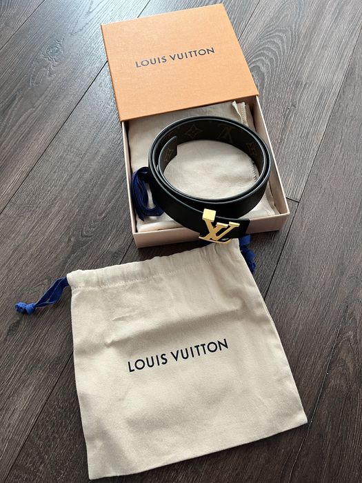 Skórzany pasek Louis Vuitton LV Initiales Leather reversable 32 80cm