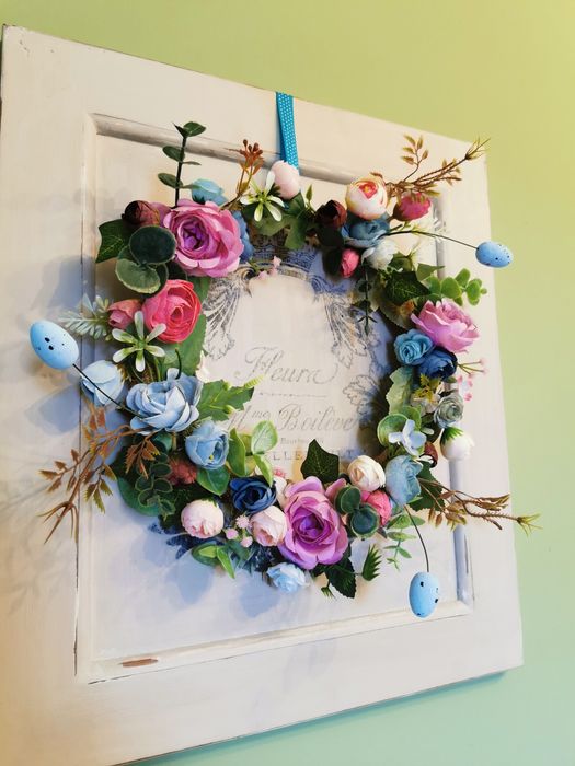 Wianek na drzwi # wiosenny wianek na drzwi # wesoły wianek # wiosna