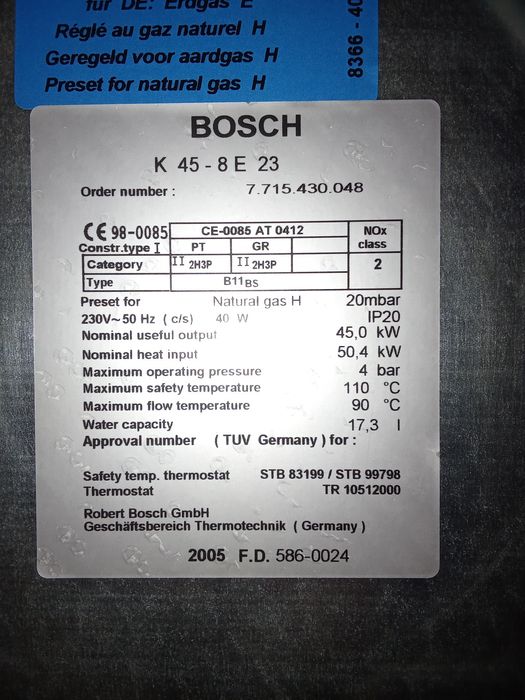Газовий котел BOSCH K-45 -8E23