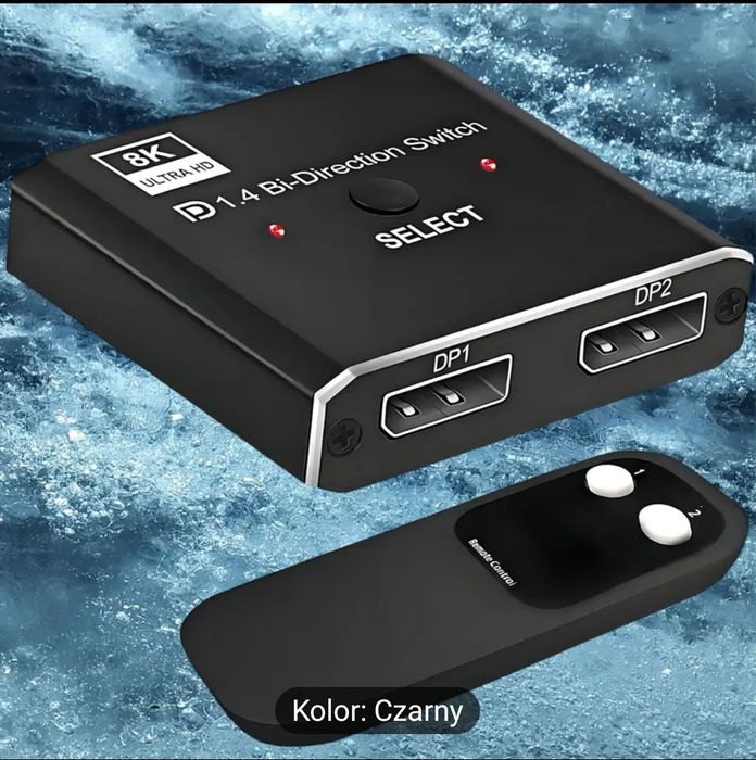 Switcher  DisplayPort  2x1 SPLITTER 1x2 Rozdzielacz 8K