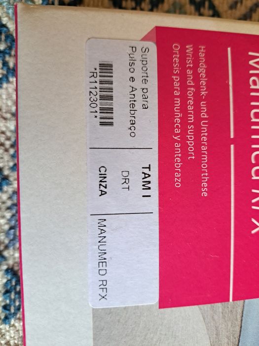 Imobilizador de pulso e antebraço com talas de alumínio extra longas M