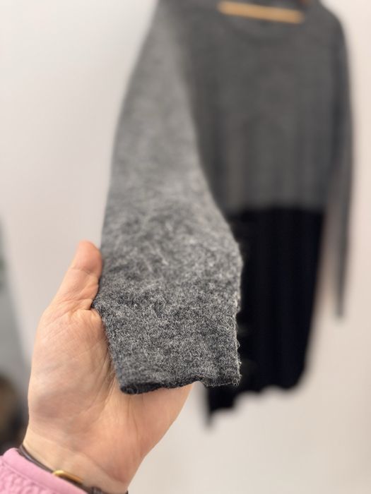 COS Sukienka Swetrowa Wełna Alpaka Merino Wool M 38 Premium Szara Czarna Stan Idealny