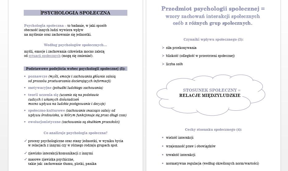PSYCHOLOGIA Studia 2 rok notatki, 366 stron!