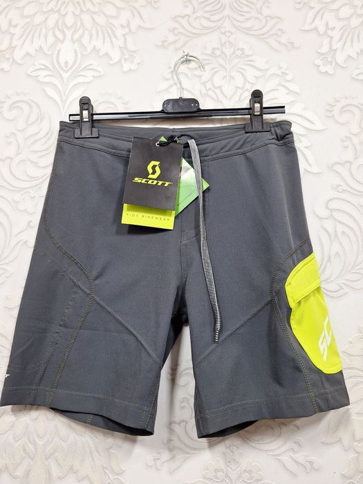 Spodenki rowerowe SCOTT BOYS lime green  dziecięce 152cm