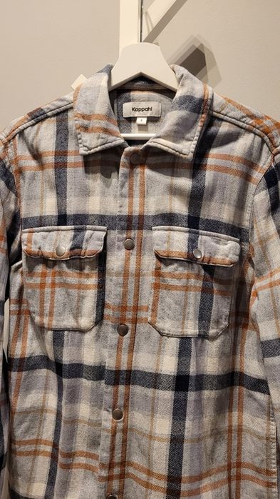 Koszula męska bawełniana flanelowa w kratę kappahl S